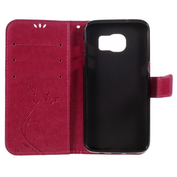 Butterfly Flexi Book Case for Samsung Galaxy S7 Edge - Red