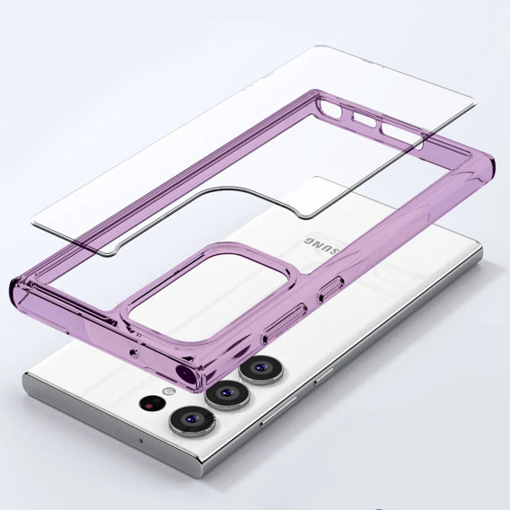 Case for Samsung Galaxy S23 Ultra, Fusion Hybrid, transparent / purple