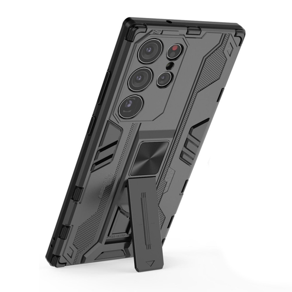Case for Samsung Galaxy S23 Ultra, Military kickstand, black