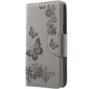 Etui Wallet do Samsung Galaxy J3 2016, Butterfly, Grey