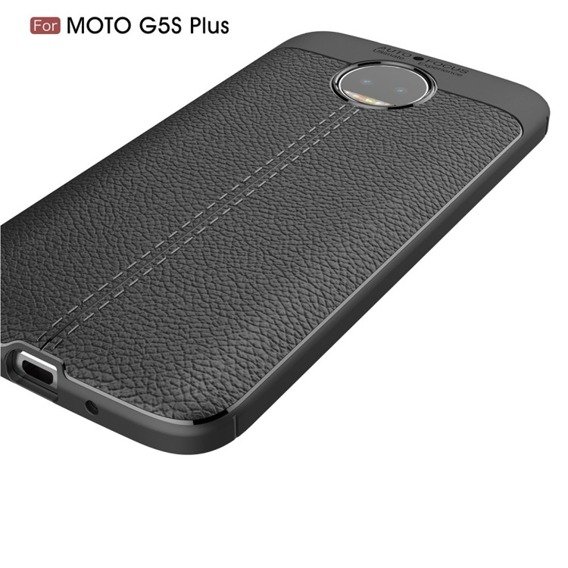 Czarne Etui Football Grain TPU Case Motorola Moto G5S Plus